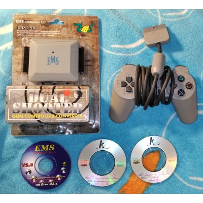 EMS USB2 PlayStation-to-PC Controller Adapter + Sony PS1 DualShock Controller