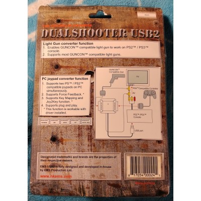 EMS USB2 PlayStation-to-PC Controller Adapter + Sony PS1 DualShock Controller