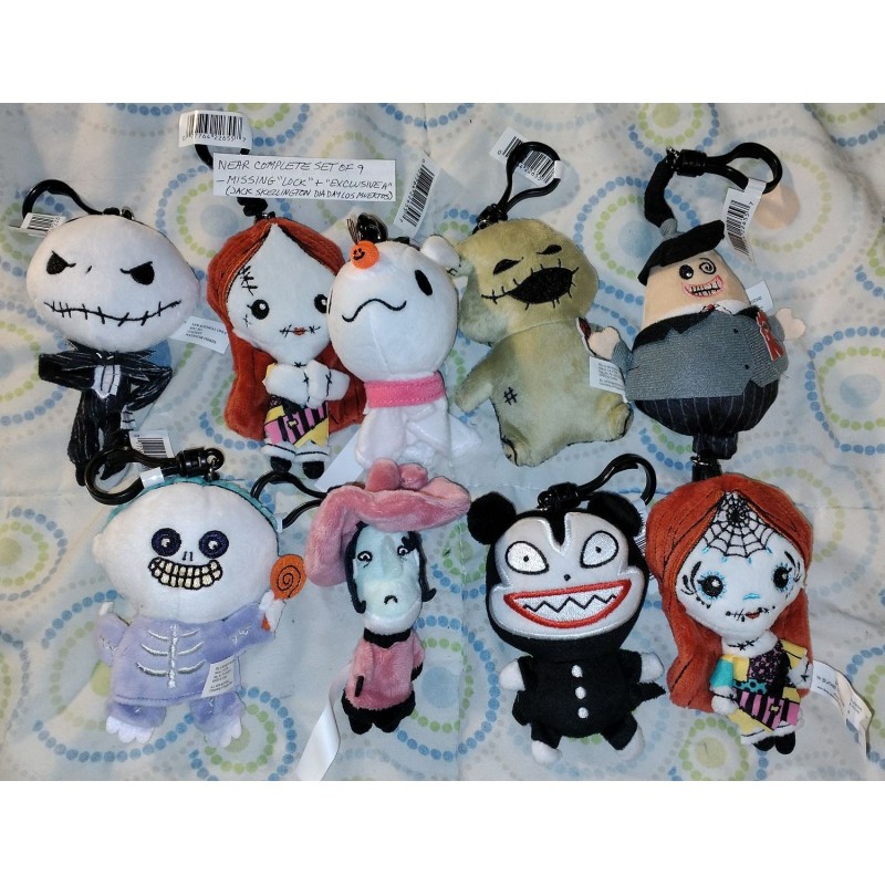 The Nightmare Before Christmas Plush Bag Clips: Near Complete Set of 9