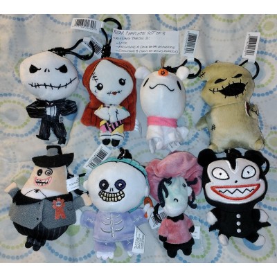 The Nightmare Before Christmas Plush Bag Clips: Near Complete Set of 8