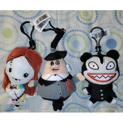 The Nightmare Before Christmas Plush Bag Clips: Near Complete Set of 3