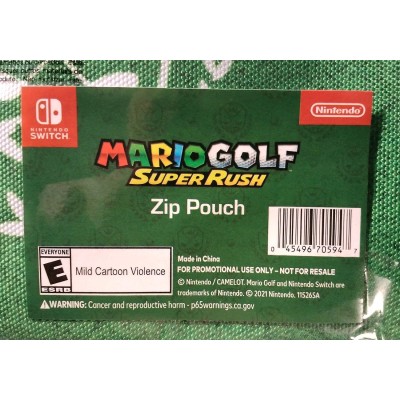 Mario Golf Super Rush Zip Pouch (Brand New, Factory-Sealed)