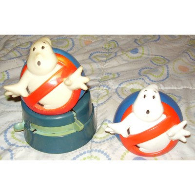 Vintage Superior The Real Ghostbusters Gumball Machine Coin Bank + Extra Topper