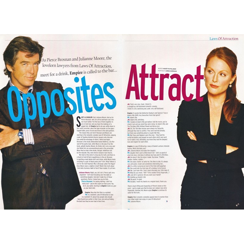 Magazine Photo - Pierce Brosnan & Julianne Moore (Laws of Attraction) (2-Page Spread)