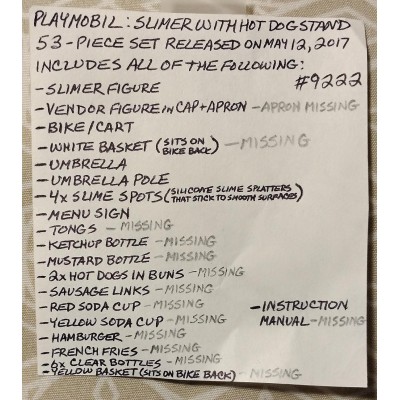 Playmobil Ghostbusters Slimer with Hot Dog Stand (No.9222 from 2017) (Loose, Incomplete)