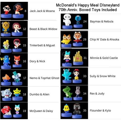 McDonald's Happy Meal Disneyland 70th Anniversary 2025 Lot of 13 Toys + Boxes + Milk Jugs + Apple Wrappers