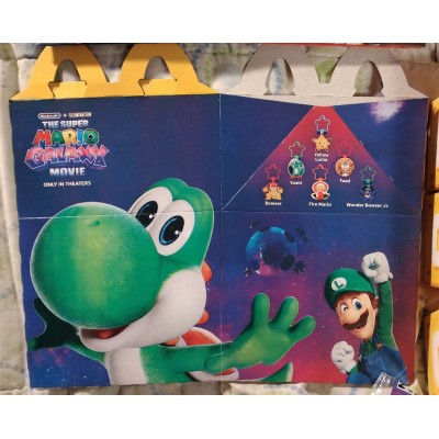 McDonald's Happy Meal Super Mario Galaxy Movie Complete Set of 12 Toys + All 3 Boxes + 2 Apple Wrappers