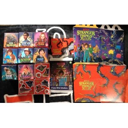 McDonald's Happy Meal Stranger Things: Tales From '85 Near-Complete Lot of 9 Toys/Book + Stickers + Boxes + Apple Wrapper